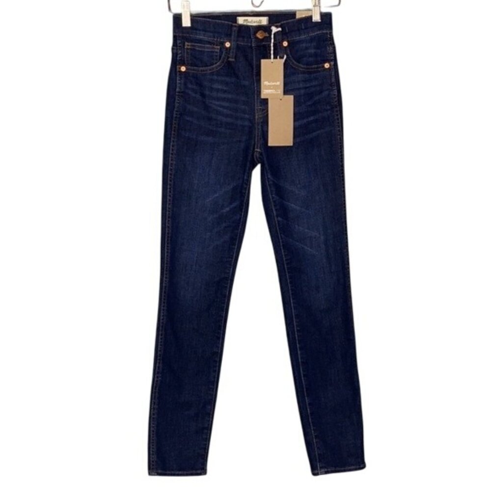 Madewell 10 inch High Rise Thermolite Skinny Ankle Jeans NWT Size 23 Dark Wash